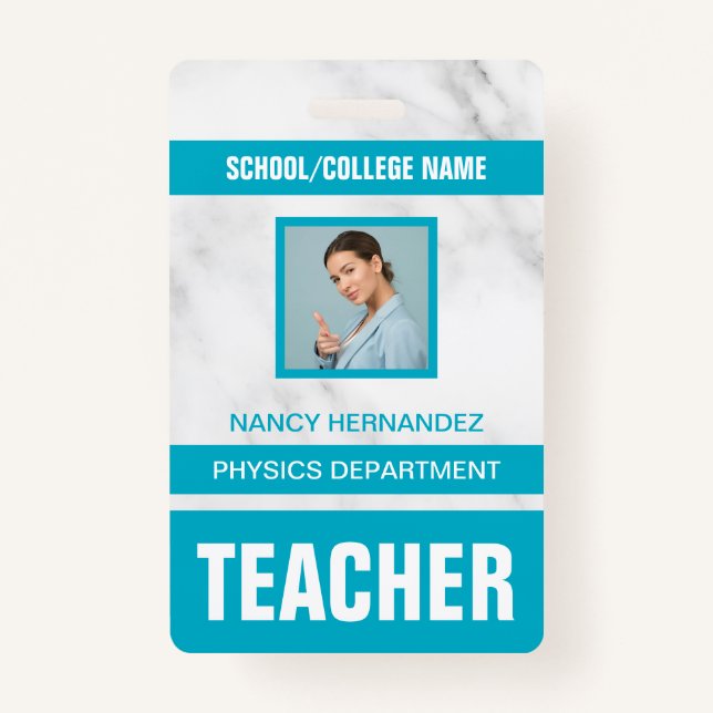 Tarjeta de identificación de docente minimalista m (Anverso)