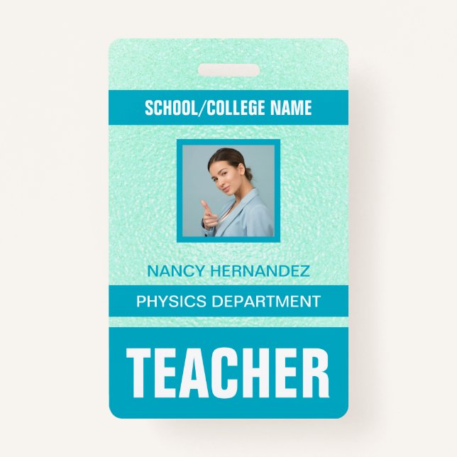 Tarjeta de identificación de docente minimalista m (Anverso)