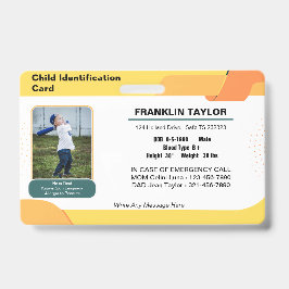 Tarjeta de identificación de emergencia con foto p