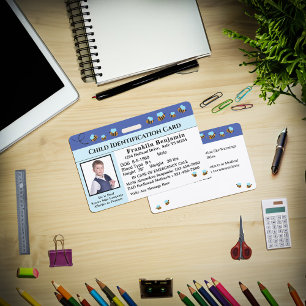 Tarjeta de identificación de emergencia fotográfic