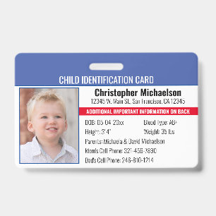 Tarjeta de identificación de emergencia por alergi
