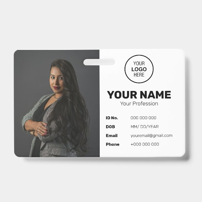 Tarjeta de identificación de empleado con código d (Parte frontal)