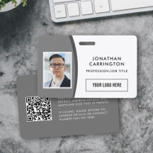 Tarjeta de identificación de empleado con código Q