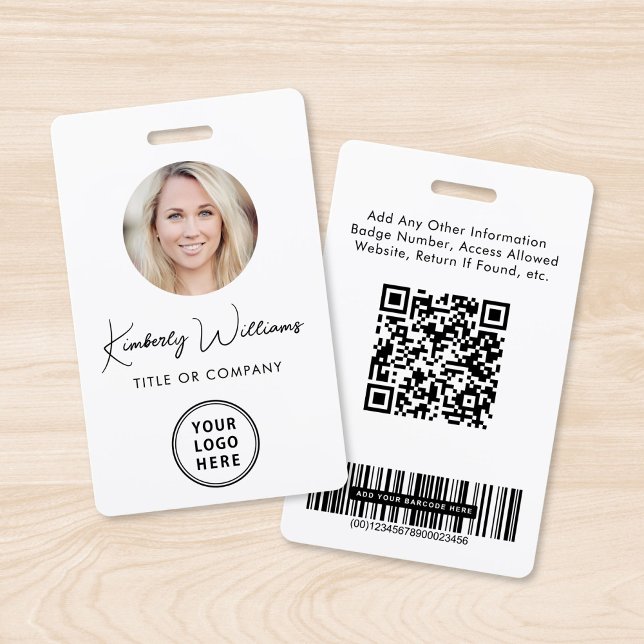 Tarjeta de identificación de empleado con código Q (Subido por el creador)