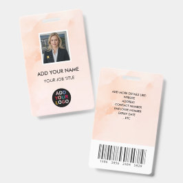 Tarjeta de identificación de empleado con foto de