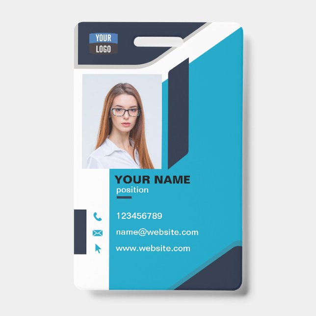 Tarjeta de identificación de empleado con foto de  (Parte frontal)