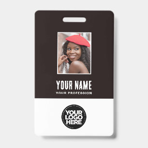 Tarjeta de identificación de empleado con foto de
