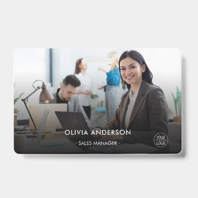 Tarjeta de identificación de empleado con foto gra (Parte frontal)