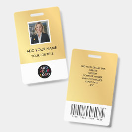 Tarjeta de identificación de empleado con foto per