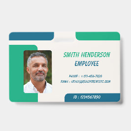 Tarjeta de identificación de empleado con foto per