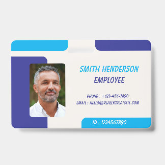 Tarjeta de identificación de empleado con foto per