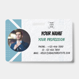 Tarjeta de identificación de empleado con foto per