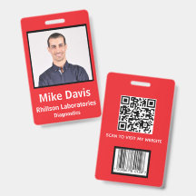 Tarjeta de identificación de empleado con foto per