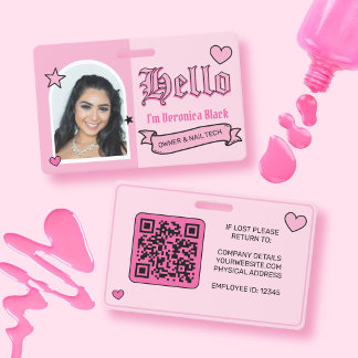 Tarjeta de identificación de empleado con foto ros