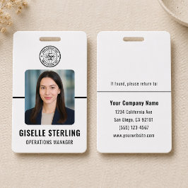 Tarjeta de identificación de empleado con logotipo