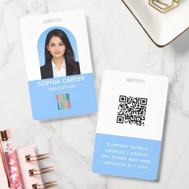 Tarjeta de identificación de empleado de código QR (Oficina)