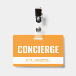 Tarjeta de identificación de empleado de concierge