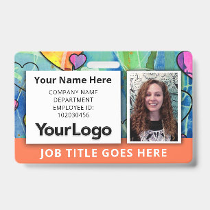 Tarjeta de identificación de empleado de Neon Wate