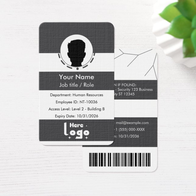 Tarjeta de identificación de empleado de plástico  (Escritorio)
