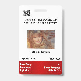 Tarjeta de identificación de empleado DIY blanca r