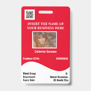 Tarjeta de identificación de empleado DIY onda bl