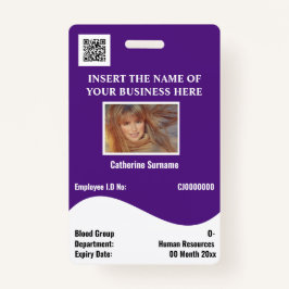 Tarjeta de identificación de empleado DIY onda bla