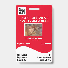 Tarjeta de identificación de empleado DIY onda bla