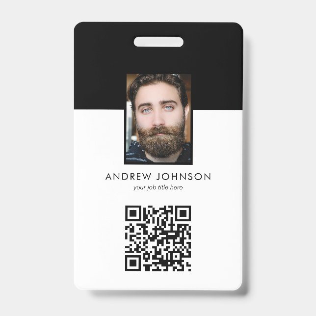 Tarjeta de identificación de empleado – Foto, códi (Parte frontal)