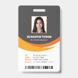 Tarjeta de identificación de empleado gris moderno