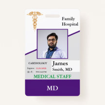 Tarjeta de identificación de empleado médico perso