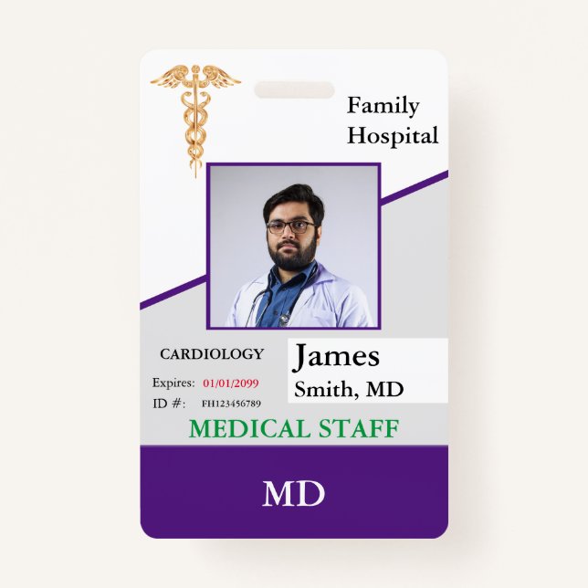 Tarjeta de identificación de empleado médico perso (Anverso)