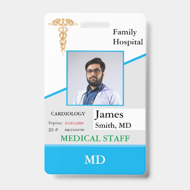Tarjeta de identificación de empleado médico perso (Parte frontal)