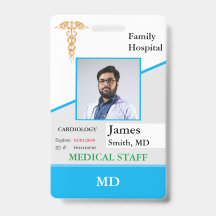 Tarjeta de identificación de empleado médico perso