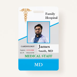 Tarjeta de identificación de empleado médico perso