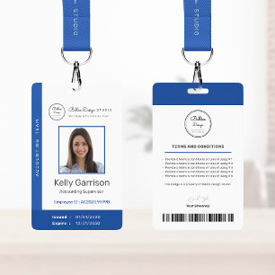 Tarjeta de identificación de empleado moderna corp