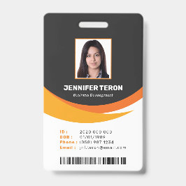 Tarjeta de identificación de empleado naranja mode