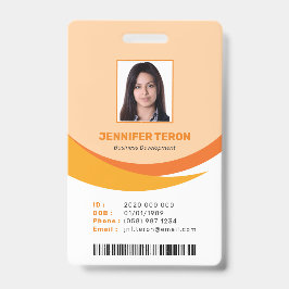 Tarjeta de identificación de empleado naranja mode