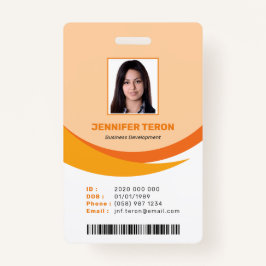 Tarjeta de identificación de empleado Naranja mode