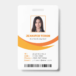 Tarjeta de identificación de empleado Naranja mode