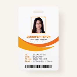 Tarjeta de identificación de empleado Naranja mode