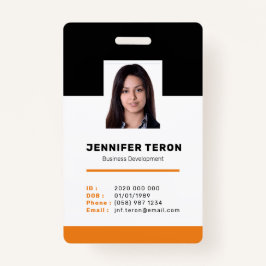 Tarjeta de identificación de empleado Naranja mode