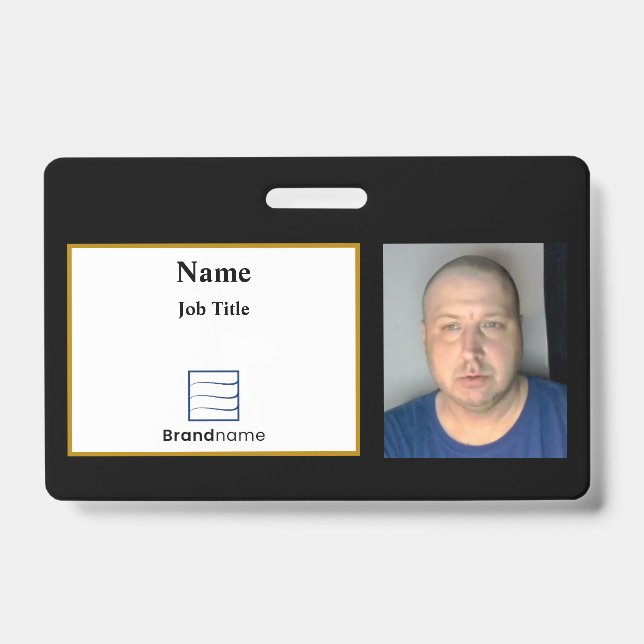 Tarjeta de identificación de empleado negra (Parte frontal)