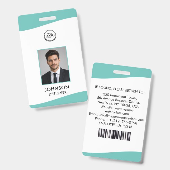 Tarjeta de identificación de empleado personalizad (Parte frontal y trasera)