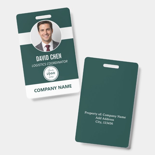 Tarjeta de identificación de empleado personalizad (Parte frontal y trasera)