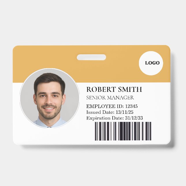 Tarjeta de identificación de empleado personalizad (Anverso)