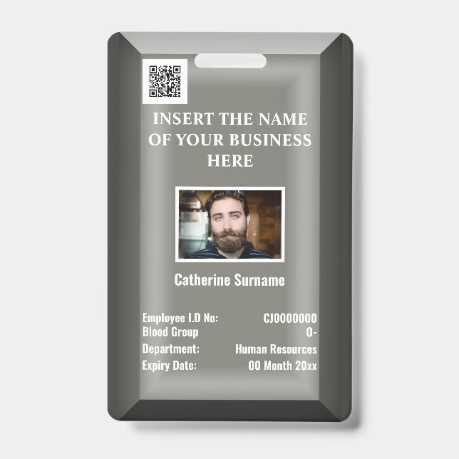 Tarjeta de identificación de empleado personalizad (Parte frontal)