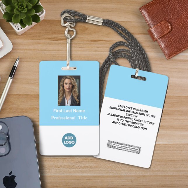 Tarjeta de identificación de empleado personalizad (Personalized Badge Id With Photo, Name, Logo And Barcode.. 
Custom Your Badge Id Card For Any Job)