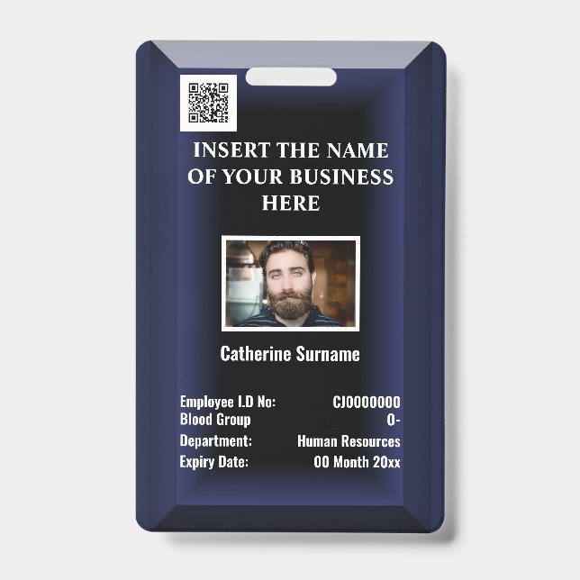 Tarjeta de identificación de empleado personalizad (Parte frontal)