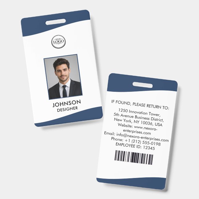 Tarjeta de identificación de empleado personalizad (Parte frontal y trasera)