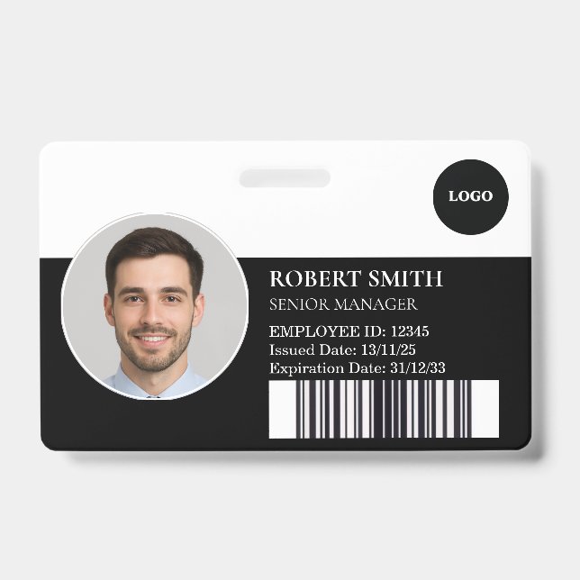 Tarjeta de identificación de empleado personalizad (Anverso)